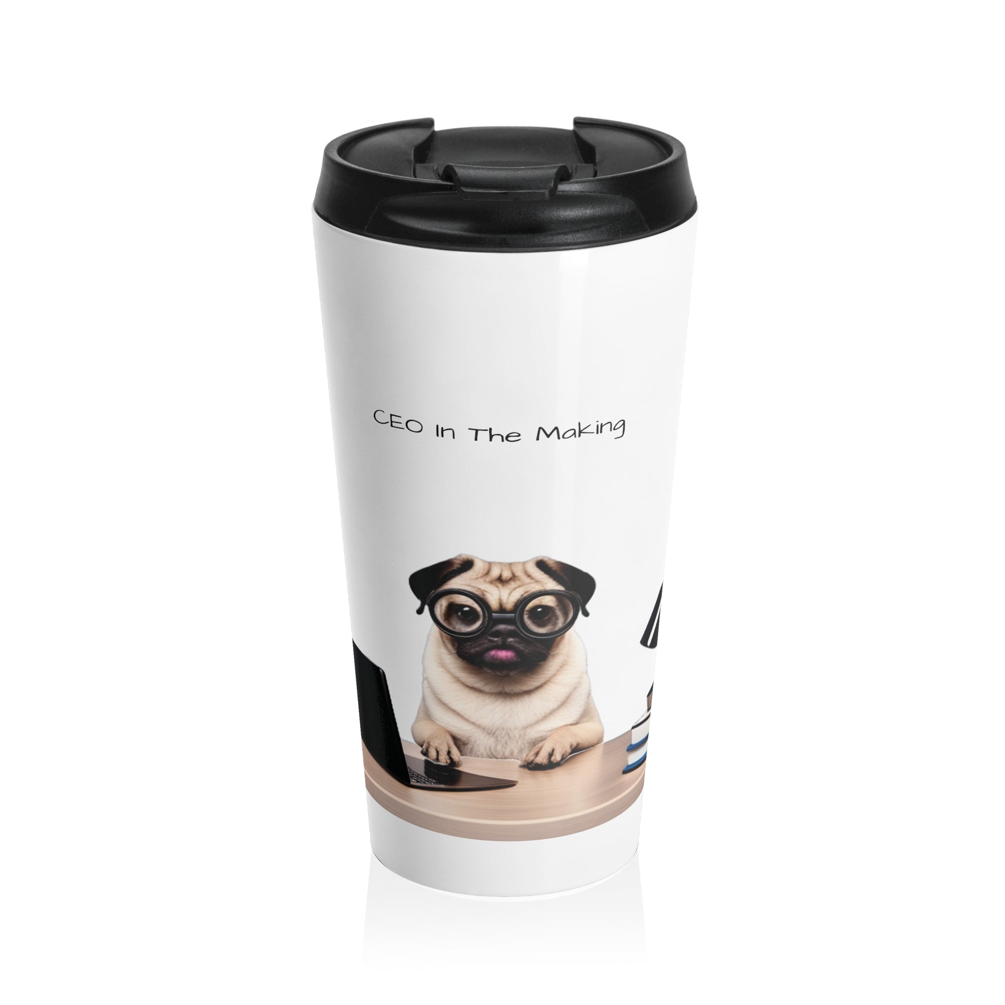 CEO Pug Stainless Steel Travel Mug