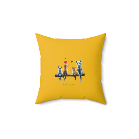 Love Branch Throw Pillow in Yellow