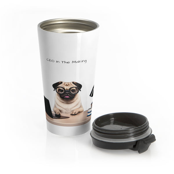 CEO Pug Stainless Steel Travel Mug