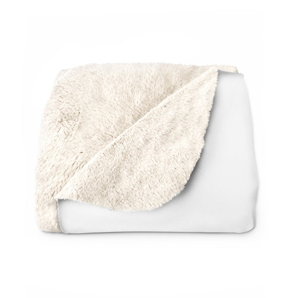 Love Branch Sherpa Fleece Blanket In White