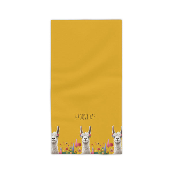 Groovy Bae Beach Towel in Yellow